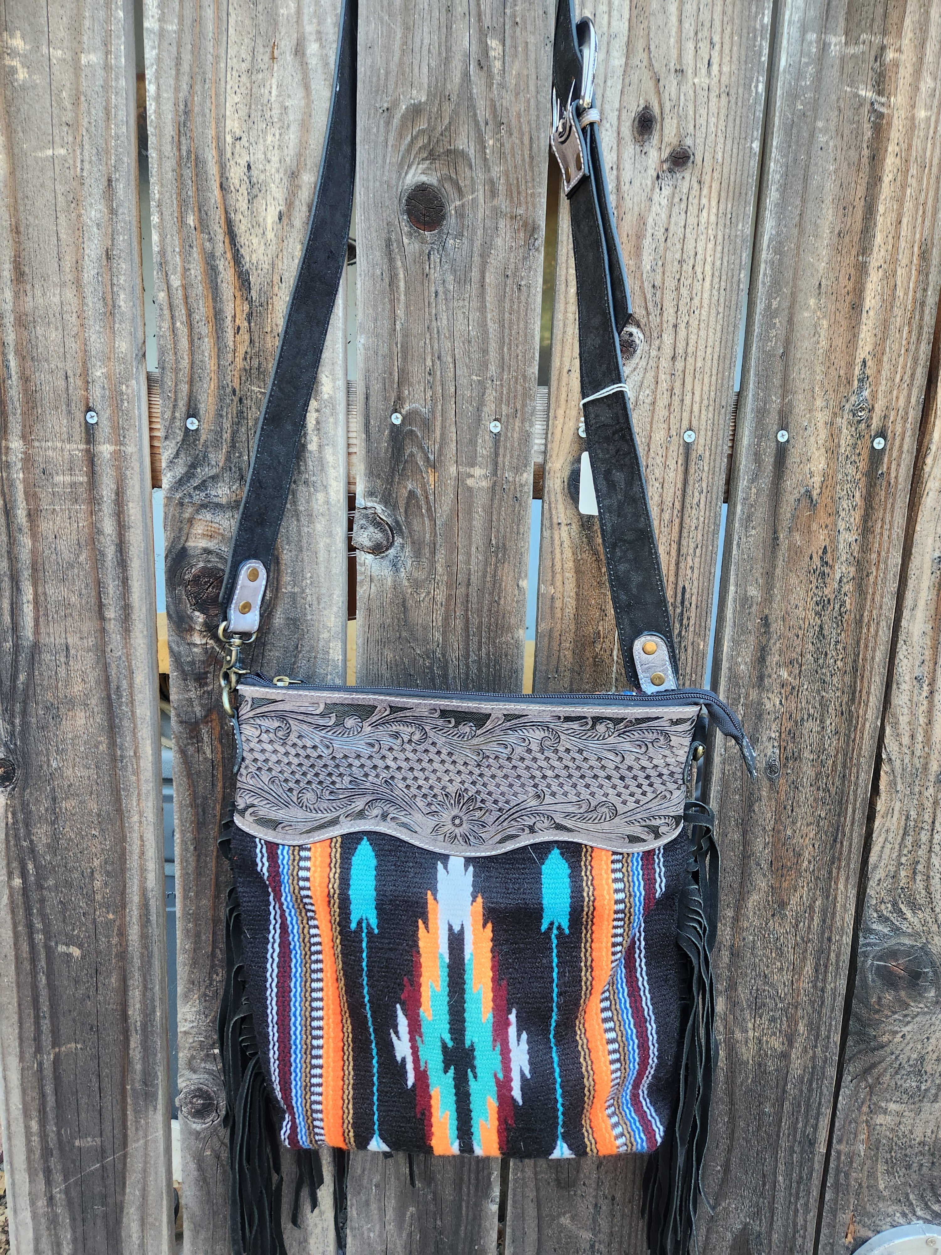 Merbaa Black Zenco Woolen Shoulder Bag