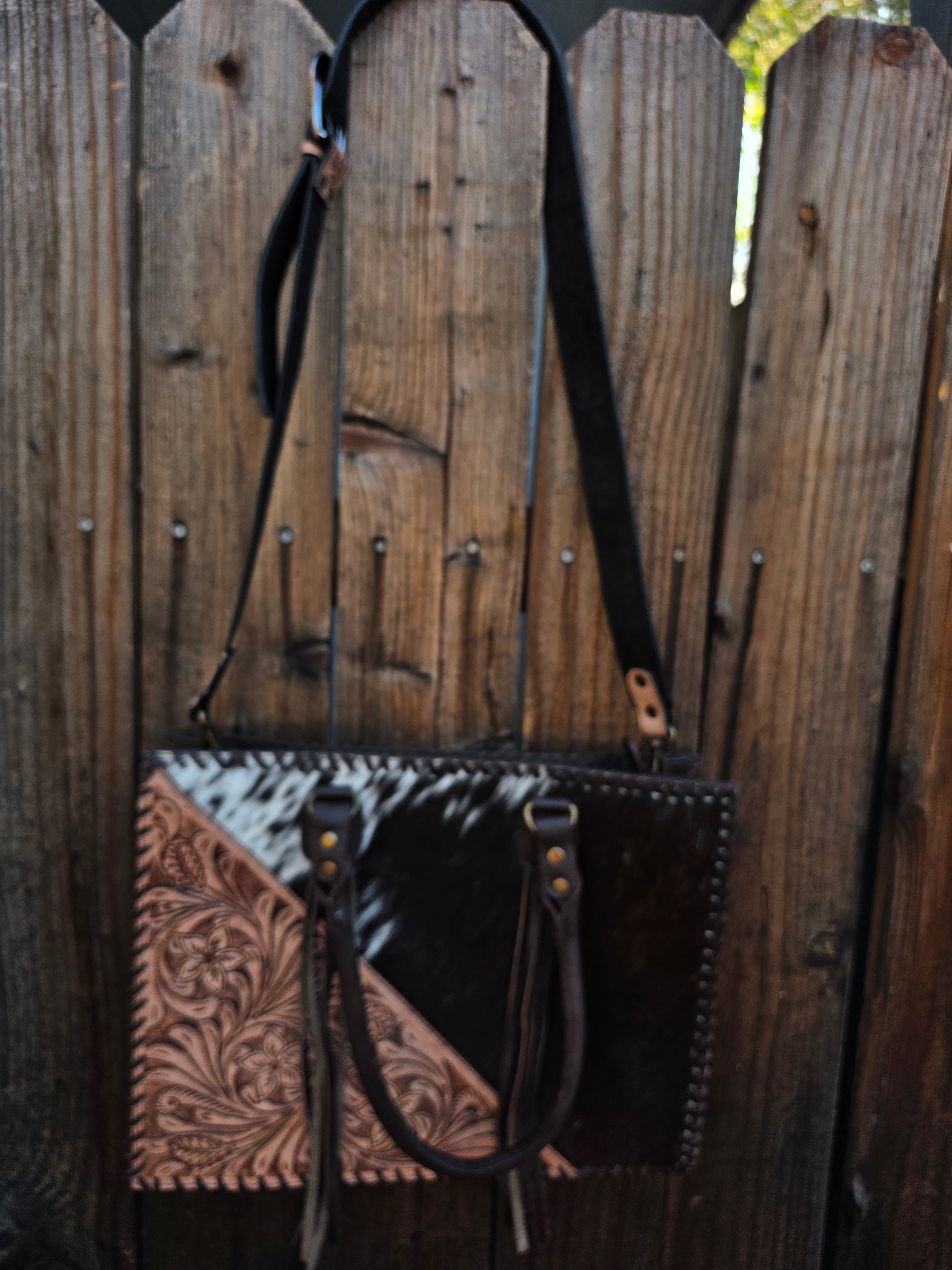 Rustic Trio Weekender Bag – Cowhide Hairon Leather Travel Bag